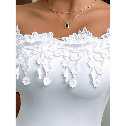Off-Shoulder Lace Bodysuit - The Dock Drop