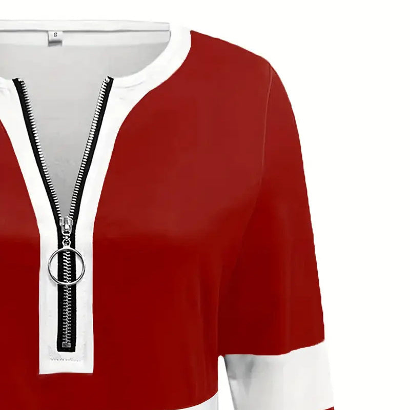 Harbor Stripe Pullover – Zip-Neck Color Block Sweatshirt - The Dock Drop