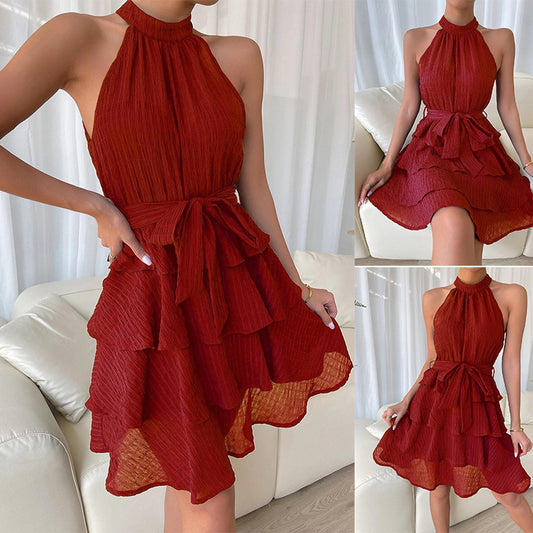 Crimson Tide Halter Dress