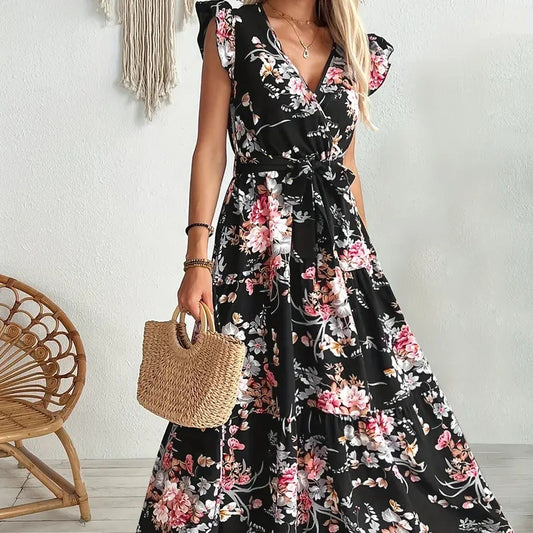 Midnight Bloom Maxi Dress