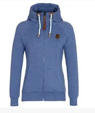 Blue side-zip hoodie