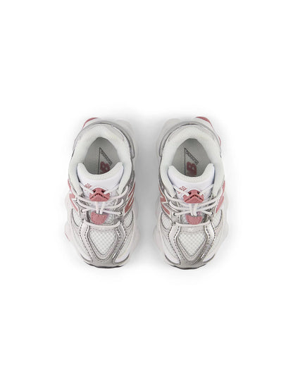 New Balance Toddler 9060 Bungee Shoes  - White/Rosewood