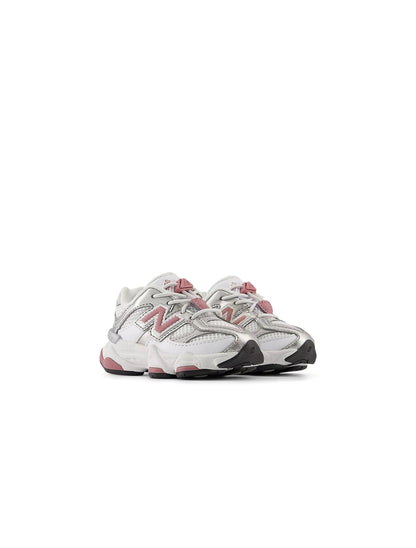 New Balance Toddler 9060 Bungee Shoes  - White/Rosewood