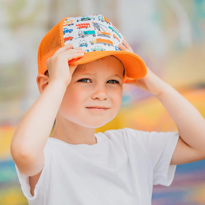 Little Trucks Orange Trucker Hat - The Dock Drop