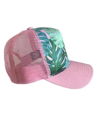 Pink Monstera Trucker Hat - The Dock Drop