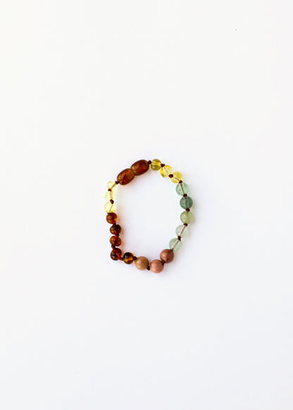 Raw Baltic Sea Amber + Stone Rainbow || Anklet • Bracelet - The Dock Drop