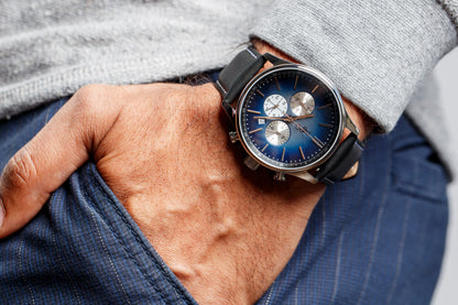 Blue Retro Chronograph - The Dock Drop