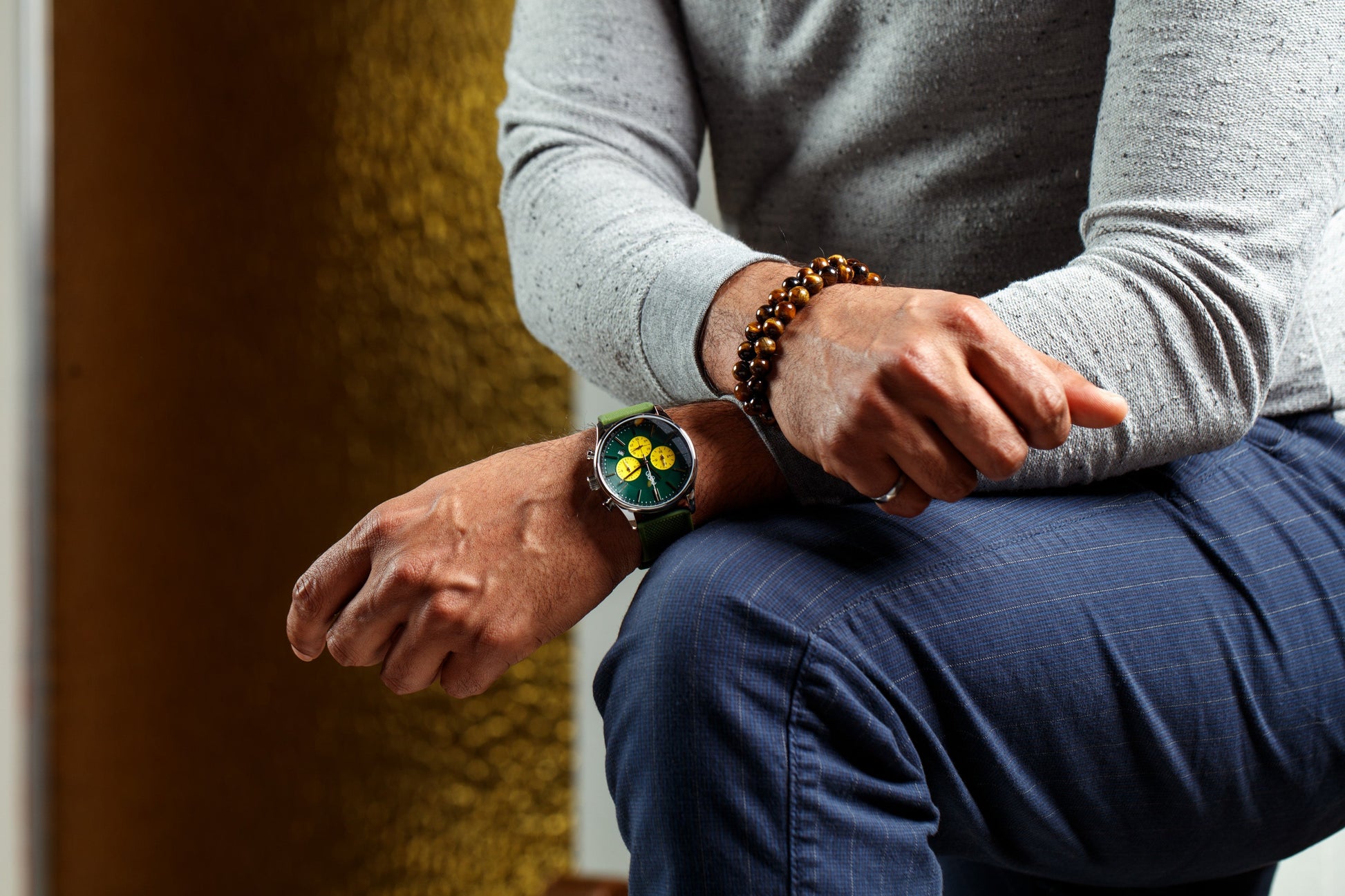 Green and Yellow Chronograph - The Dock Drop