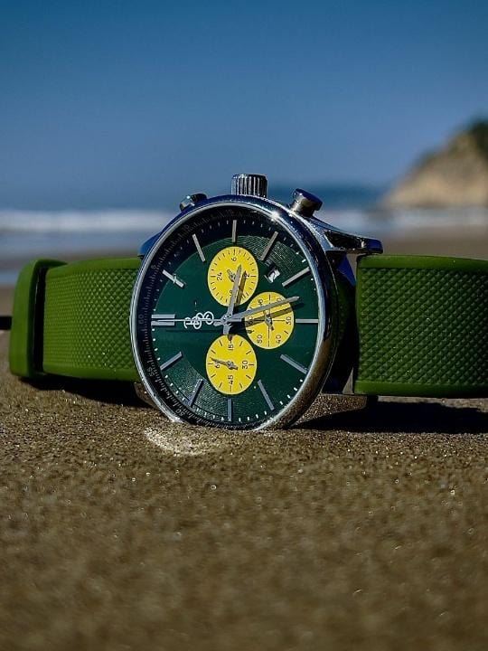 Green and Yellow Chronograph - The Dock Drop