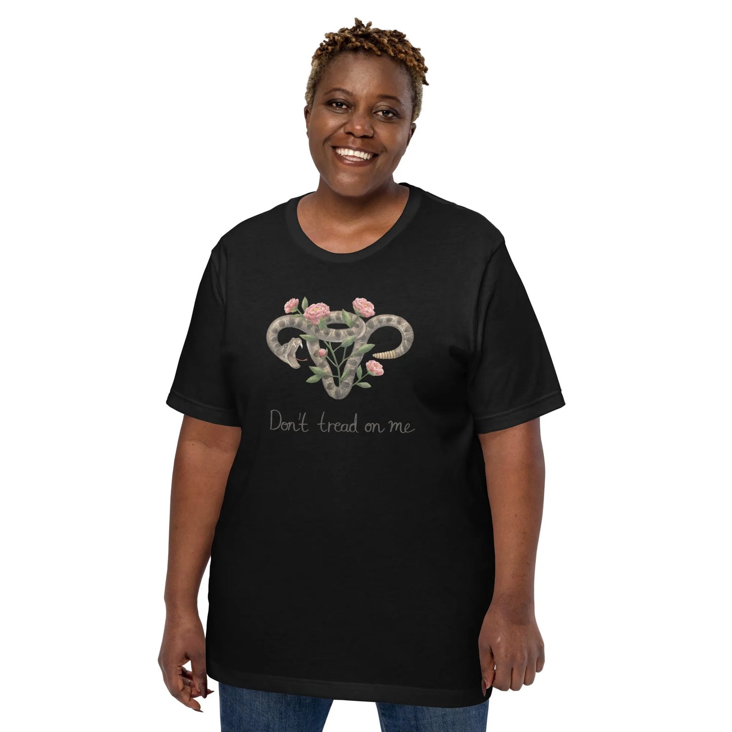Don’t Tread on Me Uterus with Flowers Unisex T-Shirt - The Dock Drop