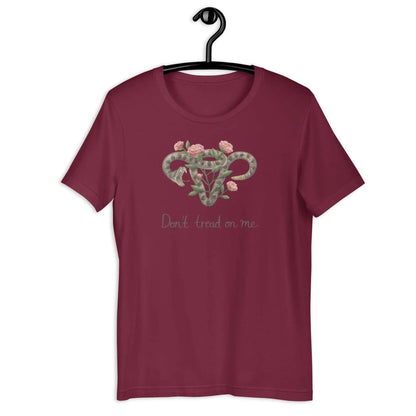 Don’t Tread on Me Uterus with Flowers Unisex T-Shirt - The Dock Drop