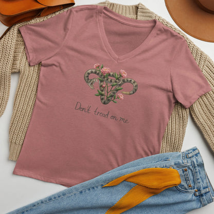 Don’t Tread On Me Uterus with Flowers V-Neck - The Dock Drop