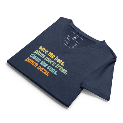 Bees, Trees & Seas Rhyme V-Neck T-Shirt - The Dock Drop