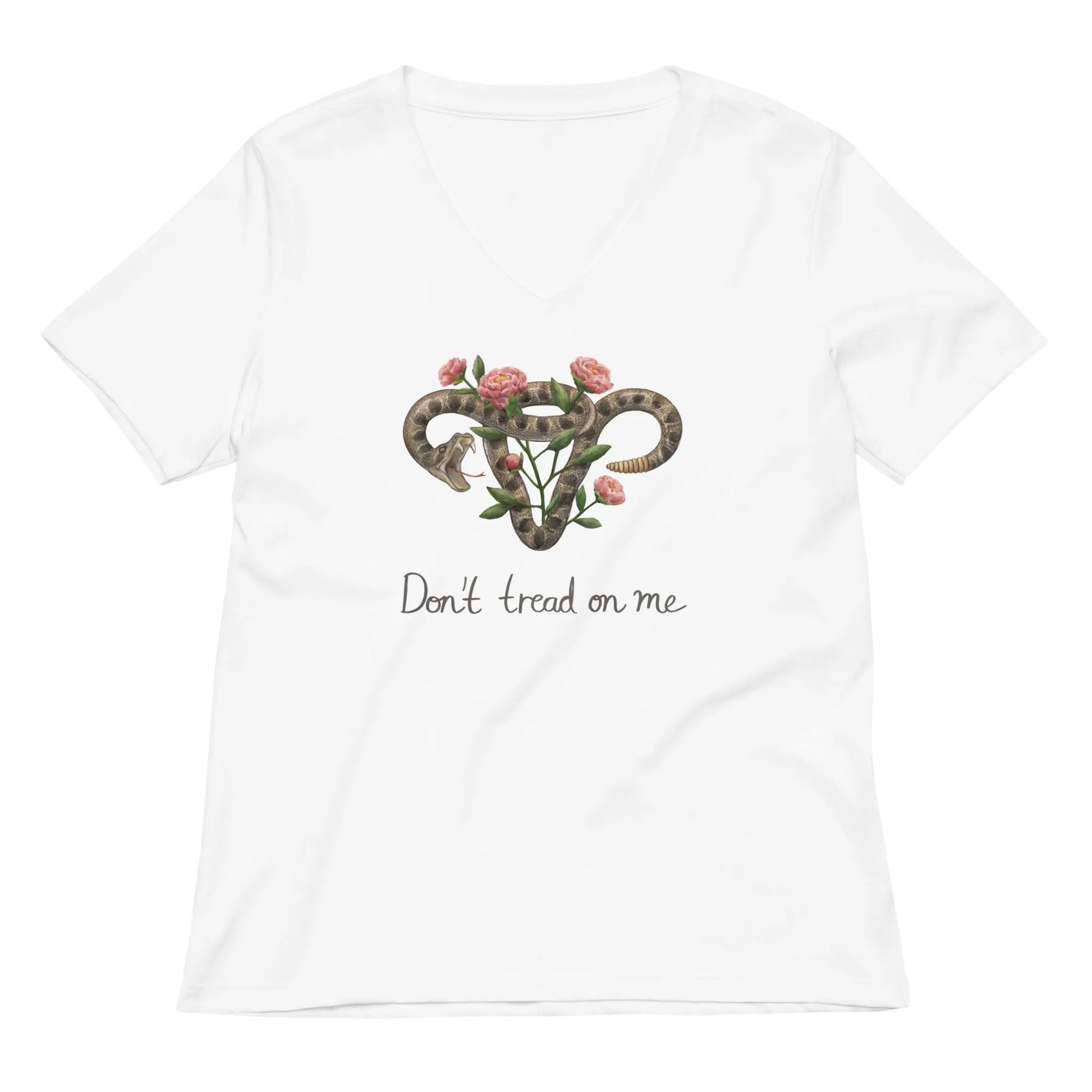 Don’t Tread On Me Uterus with Flowers V-Neck - The Dock Drop